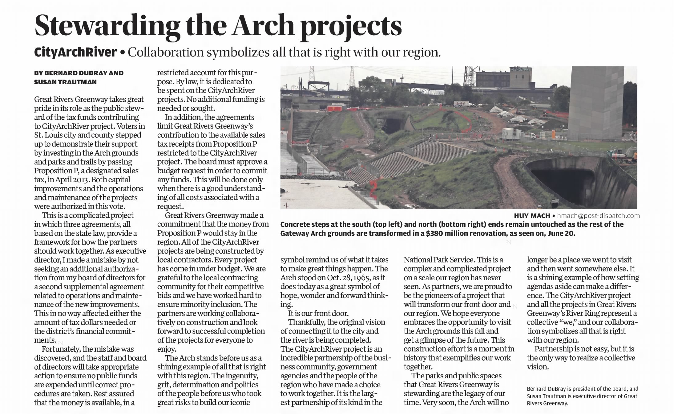 Stewarding the Arch projects
https://www.newspapers.com/image/148517295/
