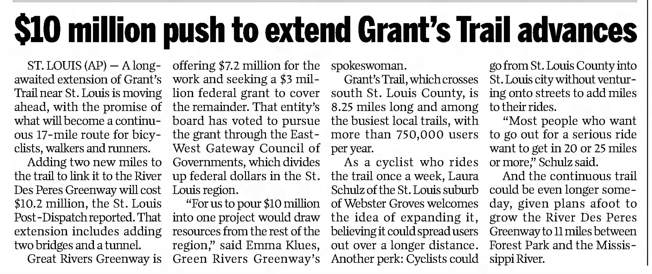 $10 million to push to extend Grant's Trail advances
https://www.newspapers.com/image/493717267/