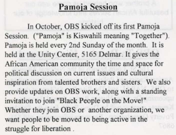 First Pamoja Session, October 1992